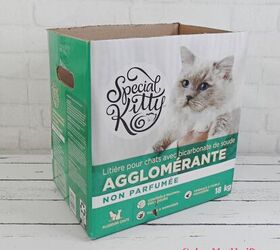 cat litter cardboard box makeover, larger cat litter cardboard box