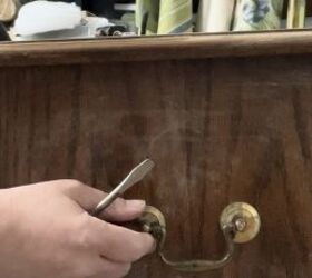She rips the handles off this old nightstand for this bold makeover