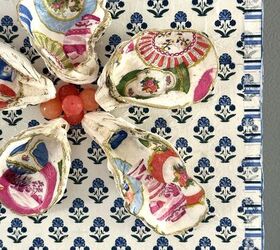 decoupage shells as wall art diy oyster shell flowers, DIY decoupage oyster on decoupage canvas as flower wall art