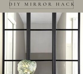decoupage shells as wall art diy oyster shell flowers, Grid mirror with black frame
