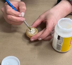 Seal your pressed flower knobs with Mod Podge
