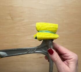 how to use sponges for household hacks, DIY mallet hack using a sponge and rubber ban