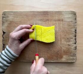 how to use sponges for household hacks, DIY bottle scrubber using a sponge