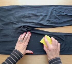 how to use sponges for household hacks, Remove lint with the rough side of a sponge