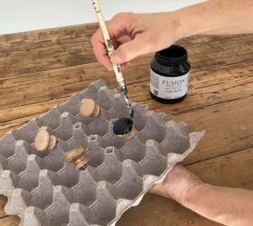 Egg carton hack: paint pulls drip-free while standing upright