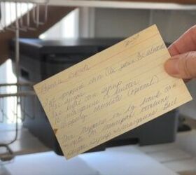 Recipe transfer on wood cutting board