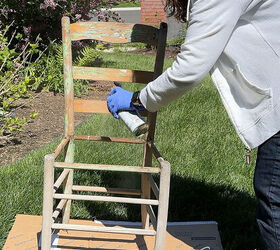 Take an old wooden chair outside for this enchanting garden accent