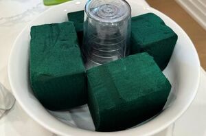 Stick blocks of foam around a glass for this perfect summer idea