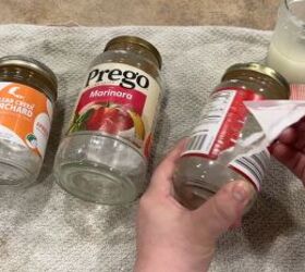 She saves all of her empty sauce jars for this clever idea