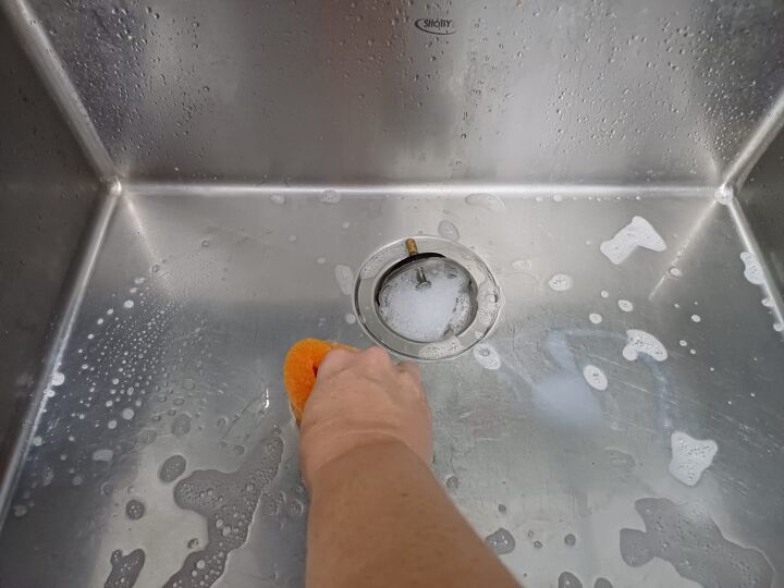 A gentle scrub frees hidden grime without scratching