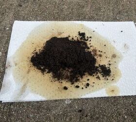 She saves her coffee grounds and dumps them outside for THIS