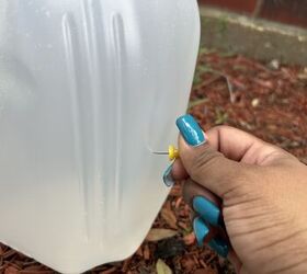 Milk jug irrigation - great for hot days, vacations, or forgetful gardeners
