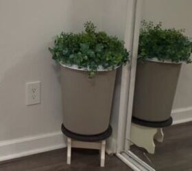 DIY Faux Planter Trash Can & Upcycled Stool Project