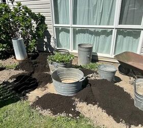 She brings old buckets into her garden for this stunning outdoor update