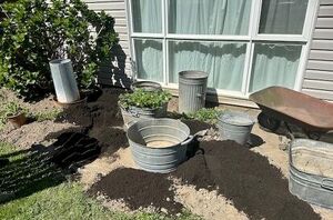 She brings old buckets into her garden for this stunning outdoor update
