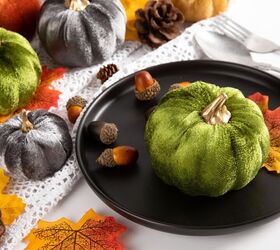 12 indoor halloween decor ideas that dont scream haunted house, Velvet Pumpkins in Neutrals or Jewel Tones