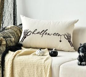 12 indoor halloween decor ideas that dont scream haunted house, Black White Halloween Pillows