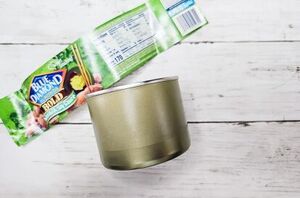 Take the label off a can for this super cute fall decor idea