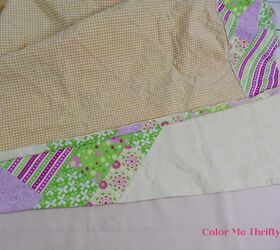 diy tv cover from upcycled pillow case, ironing hems on cut sides of pillow case