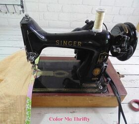 diy tv cover from upcycled pillow case, sewing up hemmed sides of pillow case