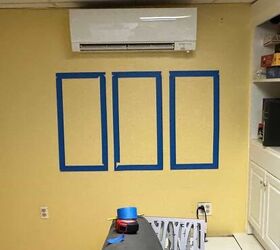 She tapes off 3 spots on her wall for a totally unique and eye-catching decor idea