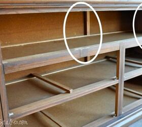She ripped the drawers out of this old dresser for idea that worked SO much better for the living room