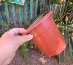 Selecting a tall plastic planter for an outdoor clock planter DIY project