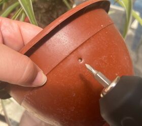 One tidy hole later and this planter is ready to tell time