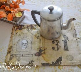 Watch how she gave this unassuming vintage coffee pot a  spooky Halloween upcycle