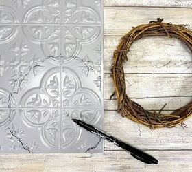 Why she cuts up a tin tile for this stunning fall idea