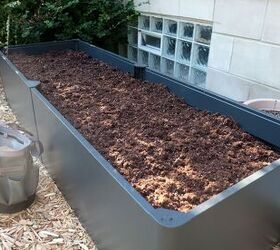 Filling the Vego Midnight Blue Modern Planter