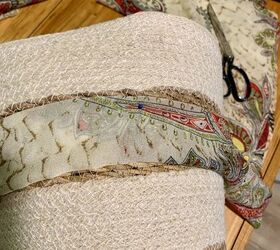 She wraps a scarf around a planter for this stylish and useful upgrade