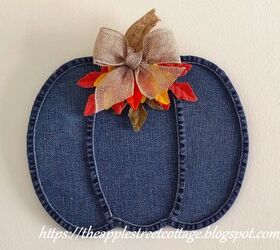 A Denim Pumpkin Sign