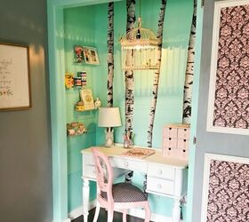 When her daughter grew out of this desk nook, she tore it all down and gave it such a fresh and age-appropriate update