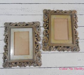 vintage gold frames makeover including mats, pair of thrifted vintage plastic ornate picture frames