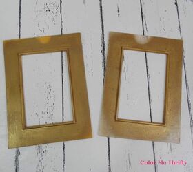 vintage gold frames makeover including mats, plastic picture frame mats after scraping