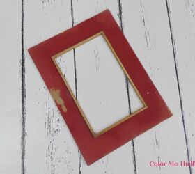 vintage gold frames makeover including mats, picture frame mat with red textured surface