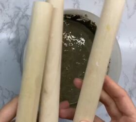 Stick 3 wooden dowels into a bowl of cement mix for this super-easy yet stylish 15-minute DIY