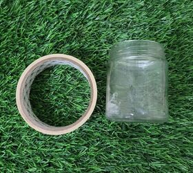 Wrap masking tape around a glass jar for this spooktacularly adorable Halloween idea
