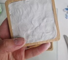 She stuffs these coaster blanks with clay for some of the most unique things to put under your beverages