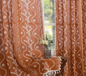 Warm-toned curtains that add instant fall vibes to your home