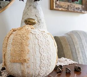 How to Make Easy Vintage Lace Pumpkin Decor