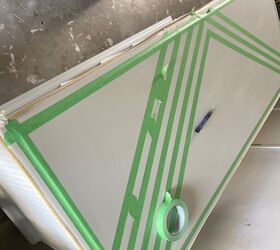 She taped up the top of this cabinet for a magazine-worthy finish