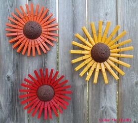 repurposed clothes pins into fall flowers, Fun DIY spray painted repurposed clothes pin fall flowers