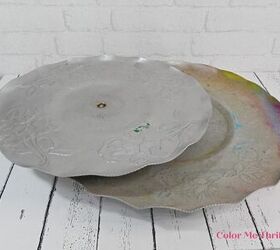 repurposed clothes pins into fall flowers, aluminum lasy susans used for spray painting small items