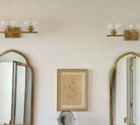 If your bathroom lights are a bit too bright and harsh, this easy fix gives warmer, softer light with a more classic look