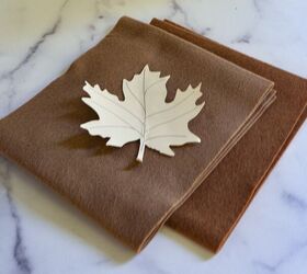 Place a leaf cut-out over some felt for cute 'n cozy fall decor