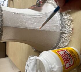 Brush an old lampshade with Mod Podge for this nostalgic and floral upgrade