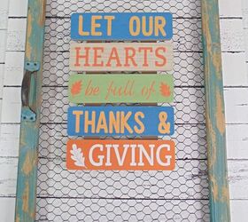 how to dress up a dollar store fall sign, dollar store fall wooden sign with chicken wire frame