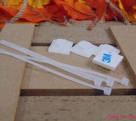 how to dress up a dollar store fall sign, zip ties and zip tie clips